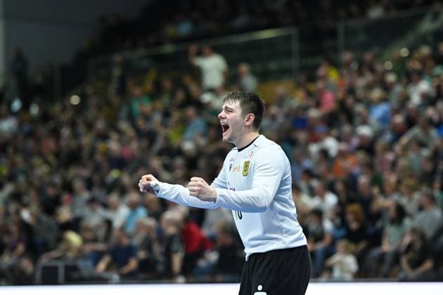 Pascal Bochmann (VfL Eintracht Hagen, 16) HC Elbflorenz 2006 vs. VfL Eintracht Hagen, 2. Handball Bundesliga Herren, Spielzeit 2024 2025, 09.03.2025 HC Elbflorenz 2006 vs. VfL Eintracht Hagen, 2. Handball Bundesliga Herren, Spielzeit 2024 2025, 09.03.2025 Dresden