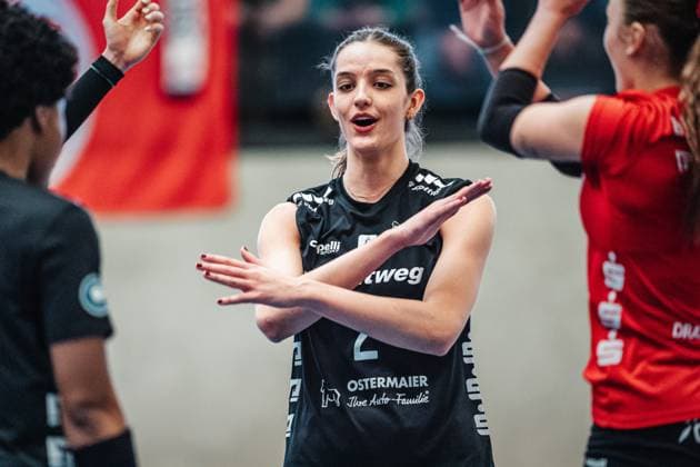 Volleyball Frauen Saison 2024 2025 2. Volleyball Bundesliga Frauen Pro ETV Hamburg vs. Rote Raben Vilsbiburg 09.03.2025 Irene del Carmen Ramos Mencia ( 2, Rote Raben Vilsbiburg) Hamburg ETV Sporthalle Hoheluft Hamburg Deutschland