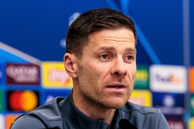 UEFA Champions League, Pressekonferenz Bayer 04 Leverkusen; 10.03.2025 Xabi Alonso (Cheftrainer Bayer 04 Leverkusen) während der Pressekonferenz UEFA Champions League Achtelfinale Rückspiel, Pressekonferenz Bayer 04 Leverkusen vor dem Spiel gegen FC Bayern München; Leverkusen, BayArena am 10.03.2025 Copyright: xBEAUTIFULxSPORTS Wunderlx