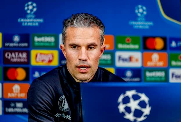 Pressconference Robin van Persie and Timon Wellenreuther of Feyenoord at the San Siro stadium for the UEFA Champions League season 2024-2025 in MILAN, Italy on 10 march 2025, (photo by Marcel van Dorst EYE4images DeFodi Images)
