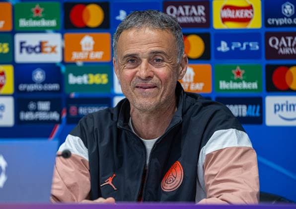 Football - UEFA Champions League - Round of 16 2nd Leg - Liverpool FC v Paris Saint-Germain - MD-1 LIVERPOOL, ENGLAND - Monday, March 10, 2025: Paris Saint-Germain s head coach Luis Enrique during a press conference, PK, Pressekonferenz at Anfield ahead of the UEFA Champions League Round of 16 2nd Leg match between Liverpool FC and Paris Saint-Germain. (Photo by David Rawcliffe Propaganda) LIVERPOOL Anfield MERSEYSIDE ENGLAND  Copyright: xDavidxRawcliffex P2025-03-10-Liverpool_PSG_MD-1-58