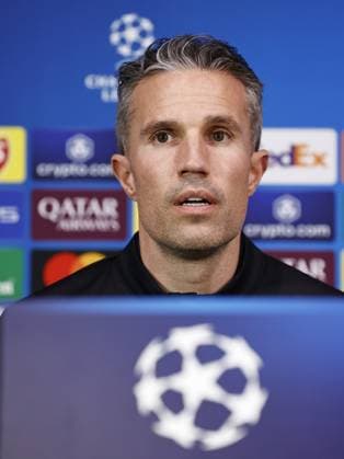 MILAN - Feyenoord coach Robin van Persie during the press conference, PK, Pressekonferenz at the San Siro stadium ahead of the return match in the Champions League eighth finals against Internazionale. ANP MAURICE VAN STEEN netherlands out - belgium out Milaan xVIxxIVx 522061278 originalFilename: 0806997277st.jpg