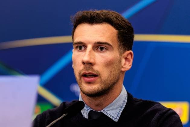 UEFA Champions League, Pressekonferenz FC Bayern München; 10.03.2025 Leon Goretzka (FC Bayern München, 8) während der Pressekonferenz UEFA Champions League Achtelfinale Rückspiel, Pressekonferenz FC Bayern München vor dem Spiel gegen FC Bayern München; Leverkusen, BayArena am 10.03.2025 Copyright: xBEAUTIFULxSPORTS Wunderlx