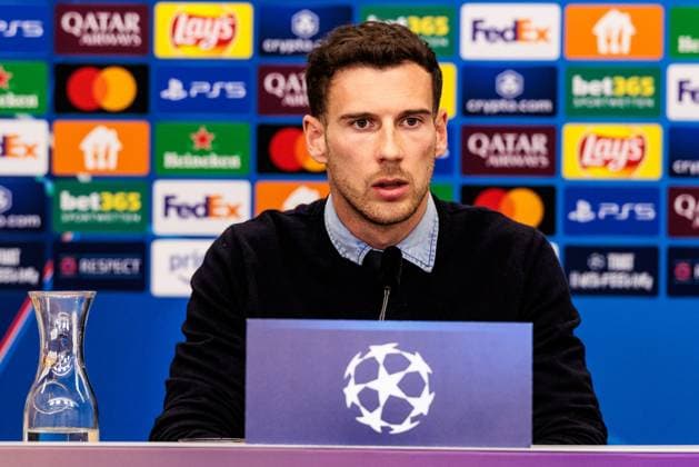 UEFA Champions League, Pressekonferenz FC Bayern München; 10.03.2025 Leon Goretzka (FC Bayern München, 8) während der Pressekonferenz UEFA Champions League Achtelfinale Rückspiel, Pressekonferenz FC Bayern München vor dem Spiel gegen FC Bayern München; Leverkusen, BayArena am 10.03.2025 Copyright: xBEAUTIFULxSPORTS Wunderlx
