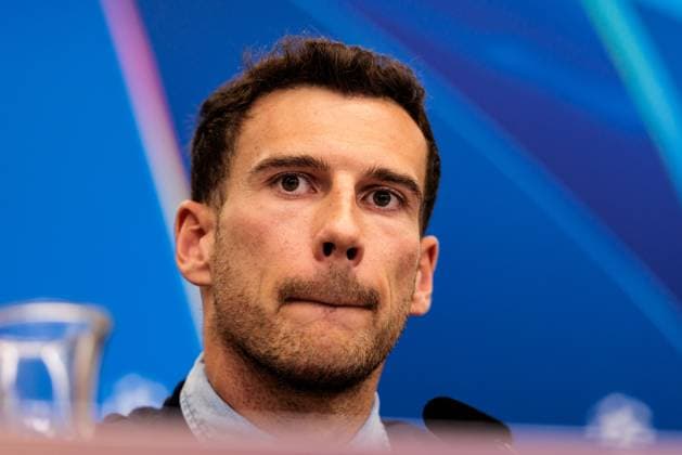 UEFA Champions League, Pressekonferenz FC Bayern München; 10.03.2025 Leon Goretzka (FC Bayern München, 8) nachdenklich während der Pressekonferenz UEFA Champions League Achtelfinale Rückspiel, Pressekonferenz FC Bayern München vor dem Spiel gegen FC Bayern München; Leverkusen, BayArena am 10.03.2025 Copyright: xBEAUTIFULxSPORTS Wunderlx