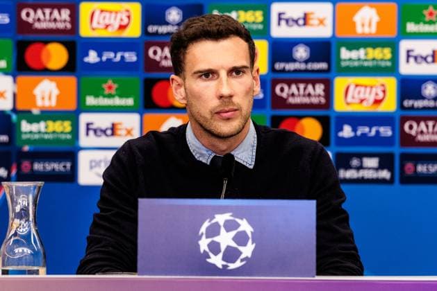 UEFA Champions League, Pressekonferenz FC Bayern München; 10.03.2025 Leon Goretzka (FC Bayern München, 8) während der Pressekonferenz UEFA Champions League Achtelfinale Rückspiel, Pressekonferenz FC Bayern München vor dem Spiel gegen FC Bayern München; Leverkusen, BayArena am 10.03.2025 Copyright: xBEAUTIFULxSPORTS Wunderlx