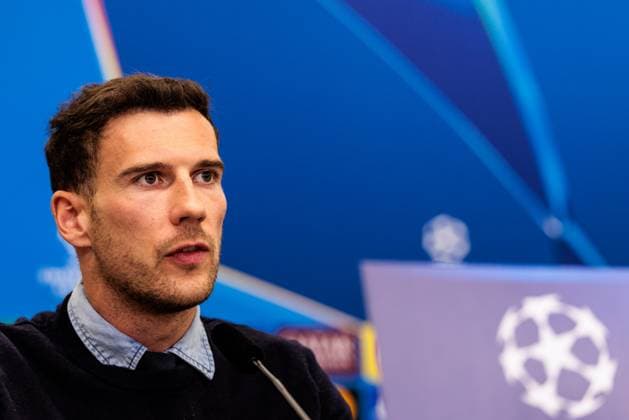 UEFA Champions League, Pressekonferenz FC Bayern München; 10.03.2025 Leon Goretzka (FC Bayern München, 8) während der Pressekonferenz UEFA Champions League Achtelfinale Rückspiel, Pressekonferenz FC Bayern München vor dem Spiel gegen FC Bayern München; Leverkusen, BayArena am 10.03.2025 Copyright: xBEAUTIFULxSPORTS Wunderlx
