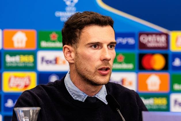 UEFA Champions League, Pressekonferenz FC Bayern München; 10.03.2025 Leon Goretzka (FC Bayern München, 8) während der Pressekonferenz UEFA Champions League Achtelfinale Rückspiel, Pressekonferenz FC Bayern München vor dem Spiel gegen FC Bayern München; Leverkusen, BayArena am 10.03.2025 Copyright: xBEAUTIFULxSPORTS Wunderlx