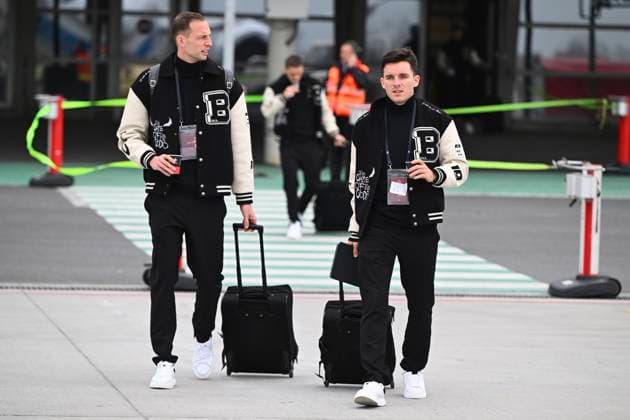 Aston Villa v Club Brugge - UEFA Champions League Media Activities 11 03 2025 OOSTENDE, BELGIUM - MARCH 11 : Nilsson Gustaf forward of Club Brugge; Vetlesen Hugo midfielder of Club Brugge pictured at the Oostende airport before departure for the UEFA Champions League 2024 25 round of 16 match second leg between Aston Villa and Club Brugge on March 11, 2025 in Oostende, Belgium, 11 03 2025 Oostende Belgium  Copyright: xVincentxKalutx