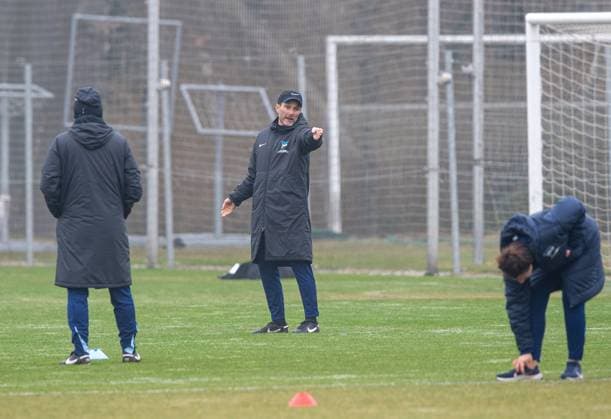 Fussball, Herren, Saison 2024 25, 2. Bundesliga, Hertha BSC, Training, Trainer Stefan Leitl (Hertha BSC), 11.03. 2025,