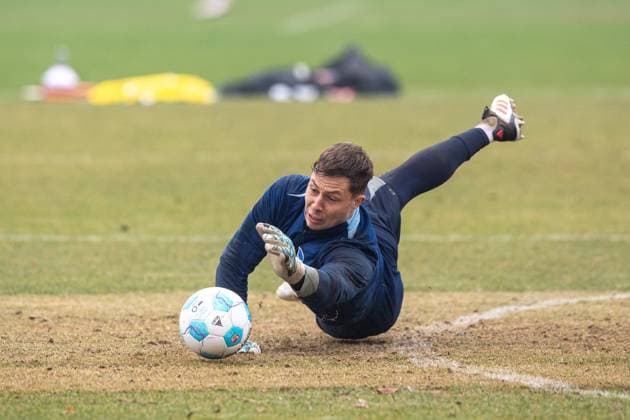 Fussball, Herren, Saison 2024 25, 2. Bundesliga, Hertha BSC, Training, Torhüter Tjark Ernst (Hertha BSC), 11.03. 2025,