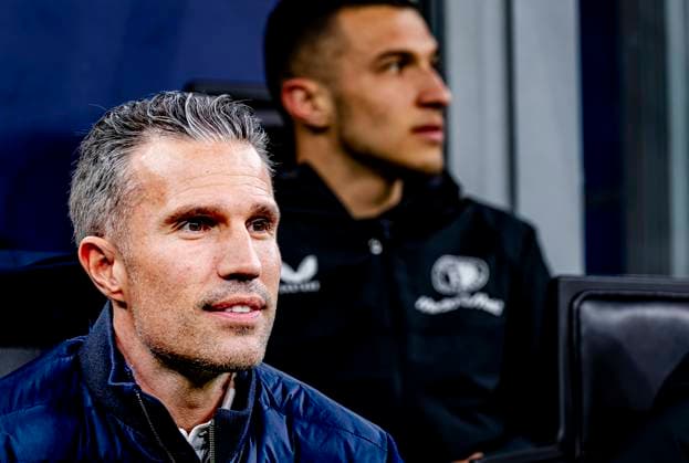 Feyenoord Rotterdam trainer Robin van Persie during the match Inter - Feyenoord at the San Siro Stadium for the UEFA Champions League - Round of 16 - 2st leg season 2024-2025 in MILAN, Italia on 11 march 2025, (photo by Marcel van Dorst EYE4images DeFodi Images)