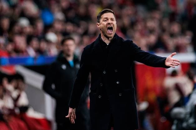 UEFA Champions League, Bayer 04 Leverkusen - FC Bayern München; 11.03.2025 Xabi Alonso (Cheftrainer Bayer 04 Leverkusen) brüllt und gestikuliert UEFA Champions League Achtelfinale Rückspiel, Bayer 04 Leverkusen - FC Bayern München; Leverkusen, BayArena am 11.03.2025 Copyright: xBEAUTIFULxSPORTS Wunderlx