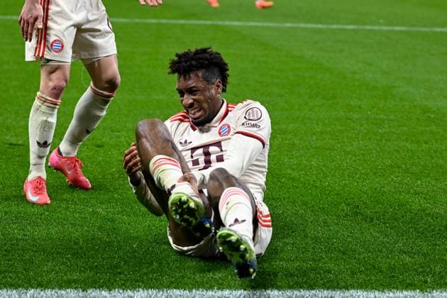 11.03.2025, Fussball UEFA Champions League 2024 2025, Achtelfinale, Bayer 04 Leverkusen - FC Bayern München, in der BayArena, Kingsley Coman (FC Bayern München)