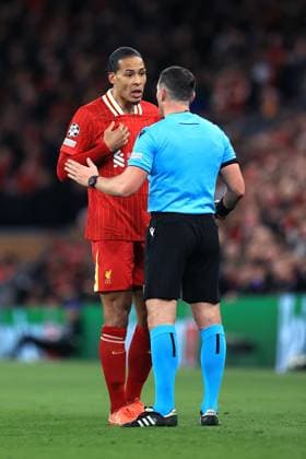 Football - UEFA Champions League - Round of 16 (2nd Leg) - Liverpool v Paris Saint-Germain 11th March 2025 - UEFA Champions League - Round of 16 (2nd Leg) - Liverpool v Paris Saint-Germain - Virgil van Dijk of Liverpool - Photo: Simon Stacpoole Offside. Liverpool UK Copyright: xSimonxStacpoolexOffside