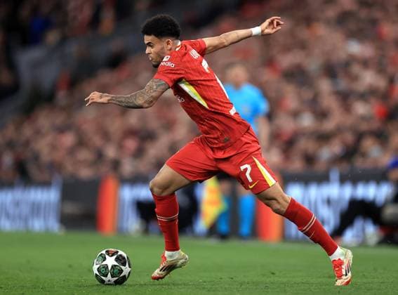 Football - UEFA Champions League - Round of 16 (2nd Leg) - Liverpool v Paris Saint-Germain 11th March 2025 - UEFA Champions League - Round of 16 (2nd Leg) - Liverpool v Paris Saint-Germain - Luis Diaz of Liverpool - Photo: Simon Stacpoole Offside. Liverpool UK Copyright: xSimonxStacpoolexOffside