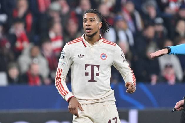 11.03.2025, xjrdrx, Fussball UEFA Champions League, Bayer 04 Leverkusen - Bayern München v.l. Michael Olise (Muenchen, 17) (DFL DFB REGULATIONS PROHIBIT ANY USE OF PHOTOGRAPHS as IMAGE SEQUENCES and or QUASI-VIDEO) Leverkusen