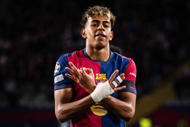 Sport Themen der Woche KW11 Sport Bilder des Tages March 11, 2025, Barcelona, Spain, Spain: Lamine YAMAL of Barcelona celebrates his goal during the UEFA Champions League match between FC Barcelona, Barca and SL Benfica at Estadi Olimpic Lluis Companys on March 11, 2025 in Barcelona, Spain. Barcelona Spain - ZUMAm308 20250311_zsp_m308_027 Copyright: xMatthieuxMirvillex