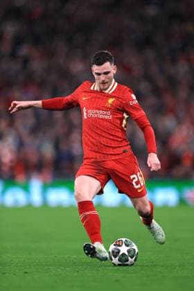 Football - UEFA Champions League - Round of 16 (2nd Leg) - Liverpool v Paris Saint-Germain 11th March 2025 - UEFA Champions League - Round of 16 (2nd Leg) - Liverpool v Paris Saint-Germain - Andrew Robertson of Liverpool - Photo: Simon Stacpoole Offside. Liverpool UK Copyright: xSimonxStacpoolexOffside