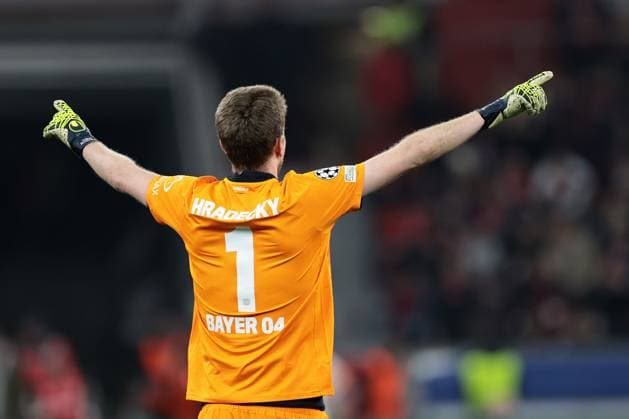 Lukas Hradecky (Bayer 04 Leverkusen) beim Achtelfinal-Rückspiel der UEFA Champions League (Saison 2024 25) Bayer Leverkusen - FC Bayern München Copyright: Thomas Pakusch