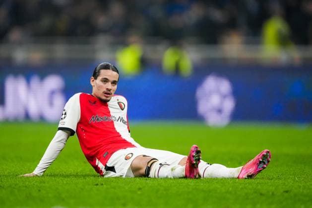 UEFA Champions League: FC Internationale Milan v Feyenoord Milan - Anis Hadj Moussa of Feyenoord during the 2nd leg of the round of 16 of new format of the Champions League 2024 2025. The match is set between FC Internationale Milan and Feyenoord at Giuseppe Meazza San Siro on 11 March 2025 in Milan, Italy. Copyright: xTomxBodex