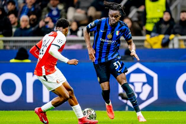 FC Internazionale Milan defender Yann Bisseck during the match Inter - Feyenoord at the San Siro Stadium for the UEFA Champions League - Round of 16 - 2st leg season 2024-2025 in MILAN, Italia on 11 march 2025, (photo by Marcel van Dorst EYE4images DeFodi Images)