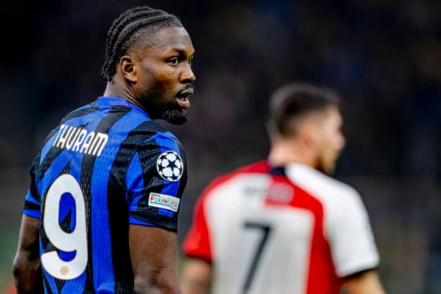 FC Internazionale Milan forwarder Marcus Thuram during the match Inter - Feyenoord at the San Siro Stadium for the UEFA Champions League - Round of 16 - 2st leg season 2024-2025 in MILAN, Italia on 11 march 2025, (photo by Marcel van Dorst EYE4images DeFodi Images)