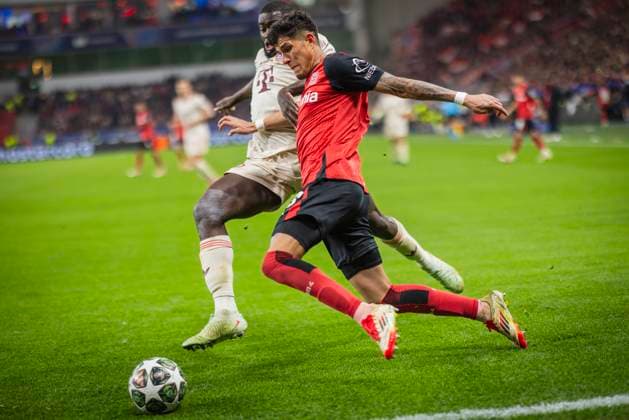 Leverkusen, Germany. 11th Mar 2025. Piero Hincapie (LEV) Dayot Upamecano (FCB) Bayer Leverkusen - FC Bayern München 11.03.2025