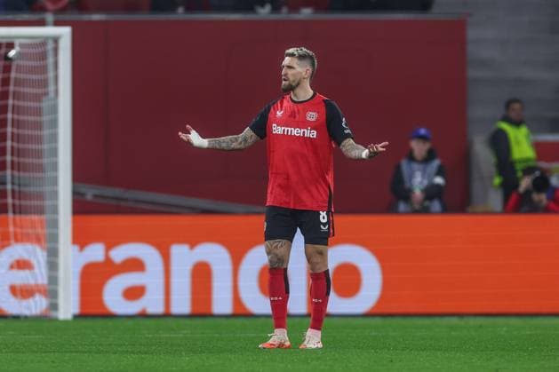 11.03.2025, Fussball, Saison 2024 2025, Champions League, Achtelfinale, Bayer Leverkusen - FC Bayern München, Robert Andrich (Bayer Leverkusen) Leverkusen BayArena NRW Deutschland xRHR-FOTO TRx Copyright: TimxRehbein RHR-FOTOx RHR-FOTO TR