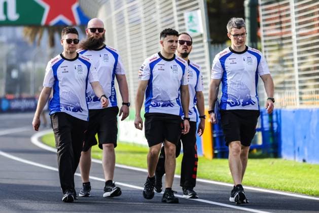 March 12, 2025: MELBOURNE, AUSTRALIA - MARCH 12: Isack Hadjar of France and Visa Cash App Racing Bulls F1 Team before the 2025 Australian Grand Prix at Albert Park in Melbourne, Australia - ZUMAp121 20250312_zsp_p121_046 Copyright: xChrisxPutnamx