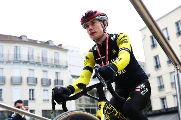 Danish Jonas Vingegaard Hansen of Team Visma-Lease a Bike pictured at the start of stage four of the 83th edition of the Paris-Nice cycling race, 163,4km from Vichy to La Loge des Gardes, France, Wednesday 12 March 2025. DAVIDxPINTENS  x114745514x
