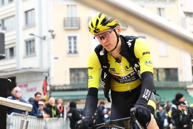 American Matteo Jorgenson of Team Visma-Lease a Bike pictured at the start of stage four of the 83th edition of the Paris-Nice cycling race, 163,4km from Vichy to La Loge des Gardes, France, Wednesday 12 March 2025. DAVIDxPINTENS  x114747237x