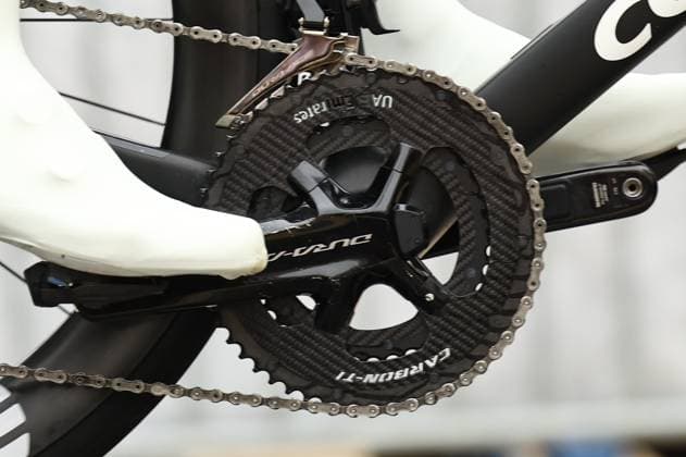 UAE Team Emirates bicycle sprocket pictured at the start of stage four of the 83th edition of the Paris-Nice cycling race, 163,4km from Vichy to La Loge des Gardes, France, Wednesday 12 March 2025. DAVIDxPINTENS  x114748283x