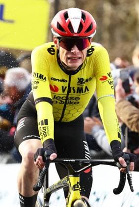 Danish Jonas Vingegaard Hansen of Team Visma-Lease a Bike reacts after stage four of the 83th edition of the Paris-Nice cycling race, 163,4km from Vichy to La Loge des Gardes, France, Wednesday 12 March 2025. DAVIDxPINTENS  x114780942x
