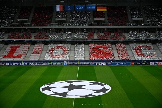 Lille, Stade de Mauroy, 12.03.25, FRA, Herren, UEFA Champions League, Saison 2024-2025, Achtelfinale, OSC Lille - Borussia Dortmund Bild: Stadionansicht innen UEFA regulations prohibit any use of photographs as image sequences and or quasi-video. Hauts-de-France Frankreich