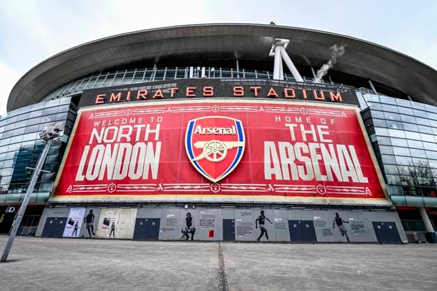 Outside overview of the Emirates Stadium, during the match Arsenal - PSV at the Emirates Stadium for the UEFA Champions League - Round of 16 - 2st leg season 2024-2025 season 2024-2025 in LONDON, England on 12 march 2025, (photo by Stefan Koops EYE4images DeFodi Images)