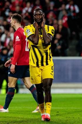 UEFA Champions League, LOSC Lille - Borussia Dortmund; 12.03.2025 Serhou Guirassy (Borussia Dortmund, 9) schlägt frustriert die Hände über dem Kopf zusammen UEFA Champions League Achtelfinale Rückspiel, LOSC Lille - Borussia Dortmund; Lille, Stade Pierre Mauroy am 12.03.2025 Copyright: xBEAUTIFULxSPORTS Wunderlx