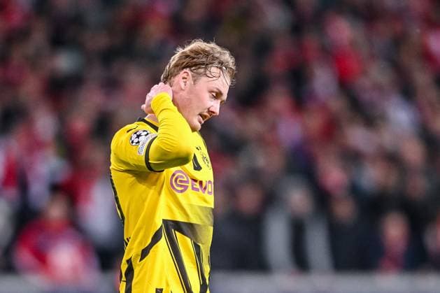 Lille, France, 12.03.2025: Julian Brandt (BV Borussia Dortmund) gestures looks dejected during the UEFA Champions League 2024 25 Round of 16 Second Leg match between LOSC Lille and Borussia Dortmund at Stade Pierre-Mauroy on March 12, 2025 in Lille, France. (Photo by Harry Langer DeFodi Images)