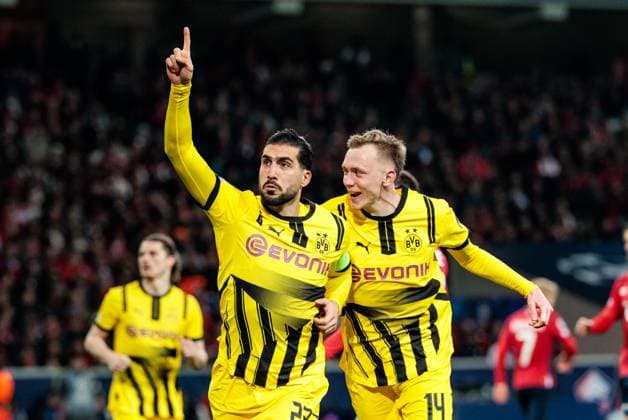 UEFA Champions League, LOSC Lille - Borussia Dortmund; 12.03.2025 Jubel zum 1:1 durch Emre Can (Borussia Dortmund, 23) nach Elfmeter UEFA Champions League Achtelfinale Rückspiel, LOSC Lille - Borussia Dortmund; Lille, Stade Pierre Mauroy am 12.03.2025 Copyright: xBEAUTIFULxSPORTS Wunderlx