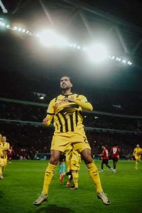 12.03.2021, Lille, Stade Pierre-Mauroy, Fußball Herren, ChampionsLeague 2024 2025, OSC Lille - Borussia Dortmund Emre Can 1:1 Torjubel