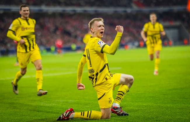 Lille, Germany. 12th Mar 2025. Goal celebration: Maximilian Beier (BvB) OSC Lille - Borussia Dortmund 12.03.2025