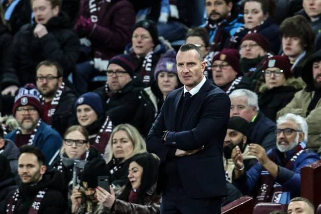 Club s head coach Nicky Hayen pictured during a game between English club Aston Villa and Belgian soccer Club Brugge KV, Wednesday 12 March 2025 in Birmingham, United Kingdom, the second leg of the 1 8 finals of the UEFA Champions League knockout phase. BRUNOxFAHY  x114809883x