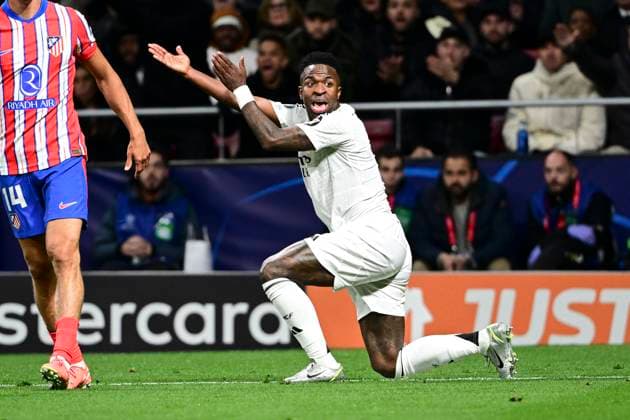 Vinicius Junior 7 ( Madrid ), Atletico Madrid vs. Real Madrid , Fussball, Champions League, Achtelfinale Rueckspiel, 12.03.2025 Madrid Madrid Spanien