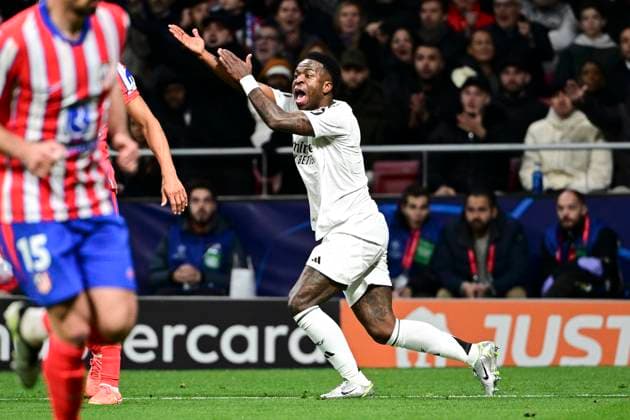 Vinicius Junior 7 ( Madrid ), Atletico Madrid vs. Real Madrid , Fussball, Champions League, Achtelfinale Rueckspiel, 12.03.2025 Madrid Madrid Spanien