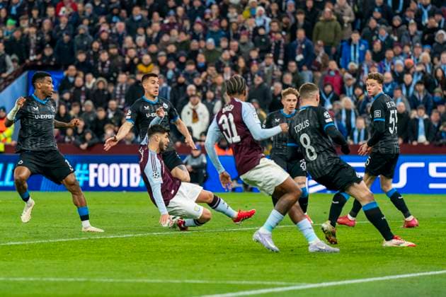 Aston Villa FC v Club Brugge KV Aston Villa FC forward Marco Asensio (21) scores a GOAL 3-0 during the Aston Villa FC v Club Brugge KV UEFA Champions League Round of 16, 2nd Leg match at Villa Park, Birmingham, England, United Kingdom on 12 March 2025 Credit: Alex Young Every Second Media Editorial use only. All images are copyright Every Second Media Limited. No images may be reproduced without prior permission. Copyright: xIMAGO EveryxSecondxMediax ESM-1370-0033 AlexxYoungx xEveryxSecondxMediax