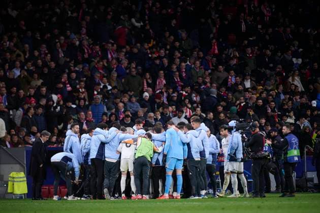 UEFA Champions League soccer match Atletico de Madrid vs Real Madrid at Riyadh Air Metropolitano stadium in Madrid, Spain 12 March 2025 Real Madrid players at penalty shootout 900 Cordon Press  900 CordonxPress LOF - UEFA Champions League Atletico de Madrid vs Real Madrid