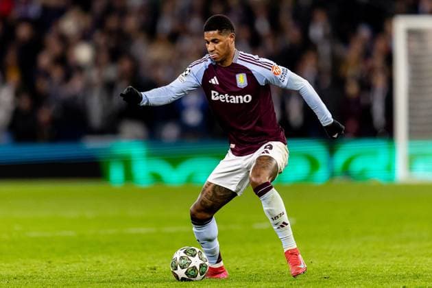 Aston Villa v Club Brugge Champions League 12 03 2025. Aston Villa forward Marcus Rashford (9) during the Champions League match between Aston Villa and Club Brugge at Villa Park, Birmingham, England on 12 March 2025. Birmingham Villa Park West Midlands England Editorial use only , Copyright: xManjitxNarotrax PSI-21631-0197