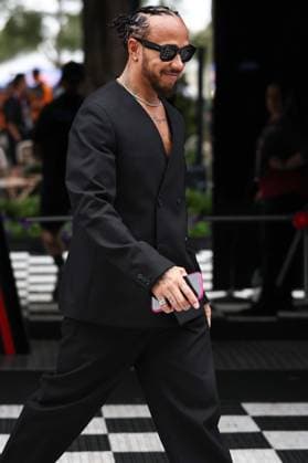 F1 Grand Prix Of Australia - Previews Lewis Hamilton of Great Britain and Scuderia Ferrari arrives at the track during previews ahead of the F1 Grand Prix of Australia at Albert Park Circuit in Melbourne, Australia, on March 13, 2025. Melbourne Victoria Australia  Copyright: xPaddockerx originalFilename:paddocker-f1grandp250313_npIga.jpg