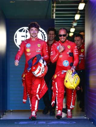 16 Charles Leclerc (MCO, Scuderia Ferrari HP), 44 Lewis Hamilton (GBR, Scuderia Ferrari HP), F1 Grand Prix of Australia at Albert Park Grand Prix Circuit on March 13, 2025 in Melbourne, Australia. (Photo by HOCH ZWEI) Melbourne Australia