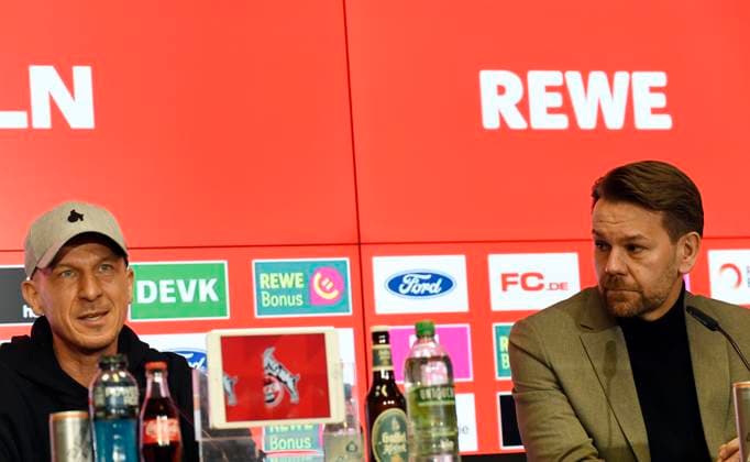 13.03.2025, xophax, Fussball 1.FC Köln 2.Fussball-Bundesliga Pressekonferenz Trainer Gerhard Struber , links und Thomas Kessler (DFL DFB REGULATIONS PROHIBIT ANY USE OF PHOTOGRAPHS as IMAGE SEQUENCES and or QUASI-VIDEO) Leverkusen